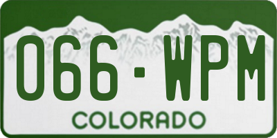 CO license plate 066WPM
