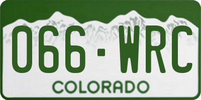 CO license plate 066WRC