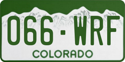 CO license plate 066WRF