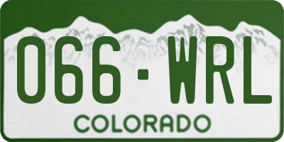 CO license plate 066WRL