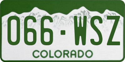 CO license plate 066WSZ