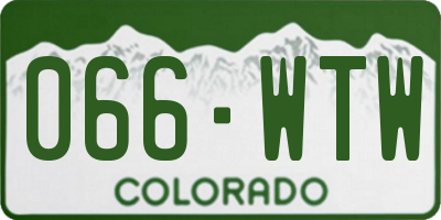CO license plate 066WTW