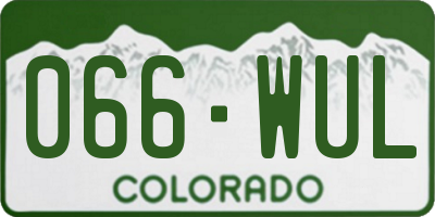 CO license plate 066WUL