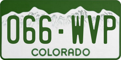 CO license plate 066WVP