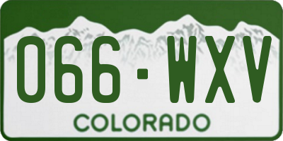 CO license plate 066WXV