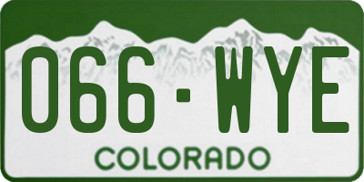 CO license plate 066WYE
