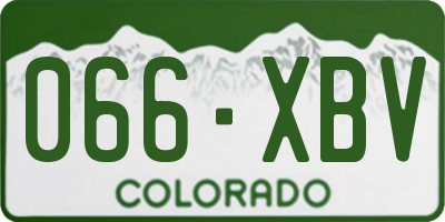 CO license plate 066XBV