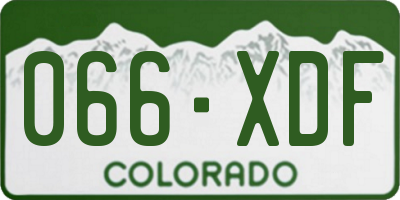 CO license plate 066XDF