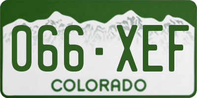 CO license plate 066XEF