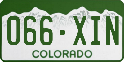 CO license plate 066XIN