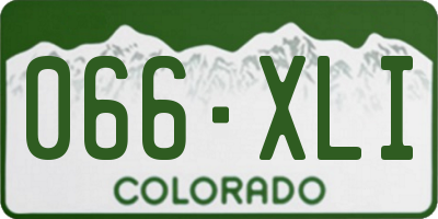 CO license plate 066XLI