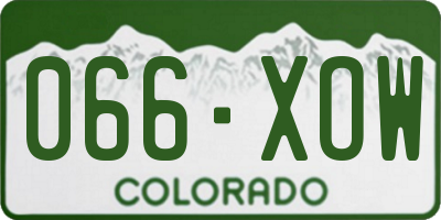 CO license plate 066XOW
