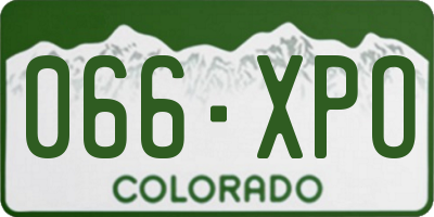 CO license plate 066XPO