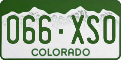CO license plate 066XSO