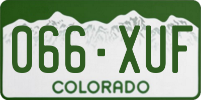 CO license plate 066XUF