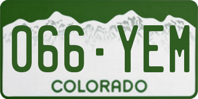 CO license plate 066YEM