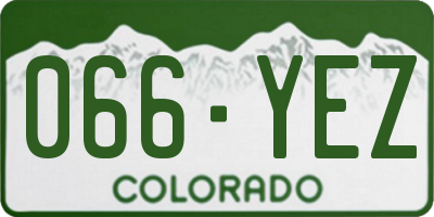 CO license plate 066YEZ