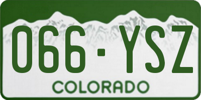 CO license plate 066YSZ