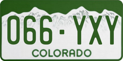 CO license plate 066YXY
