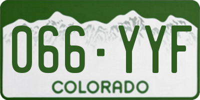 CO license plate 066YYF