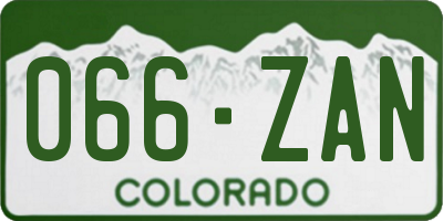 CO license plate 066ZAN