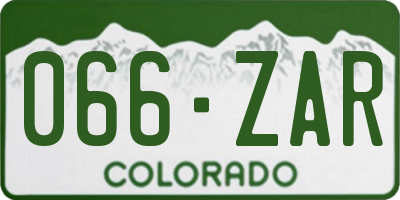 CO license plate 066ZAR