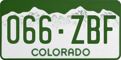 CO license plate 066ZBF