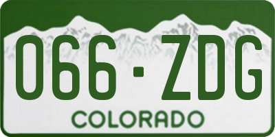 CO license plate 066ZDG