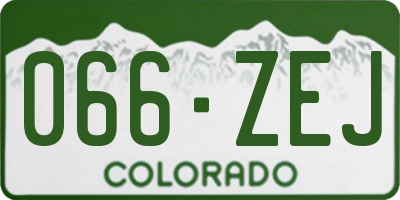CO license plate 066ZEJ