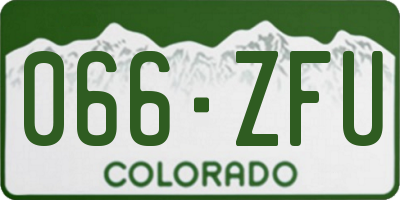 CO license plate 066ZFU