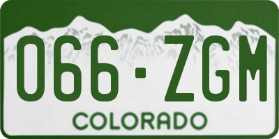 CO license plate 066ZGM