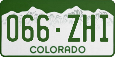CO license plate 066ZHI