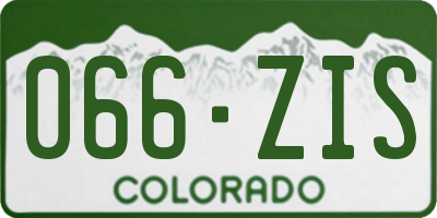 CO license plate 066ZIS