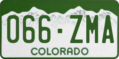 CO license plate 066ZMA
