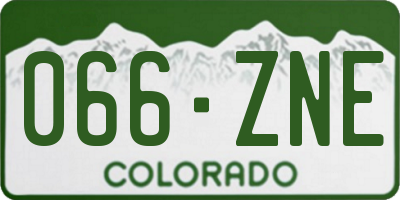 CO license plate 066ZNE