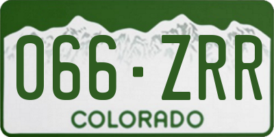 CO license plate 066ZRR