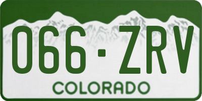 CO license plate 066ZRV
