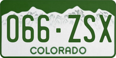 CO license plate 066ZSX