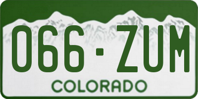 CO license plate 066ZUM