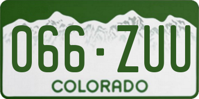 CO license plate 066ZUU
