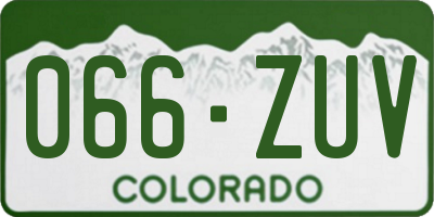 CO license plate 066ZUV