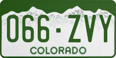 CO license plate 066ZVY