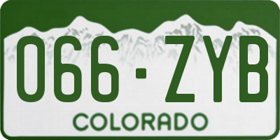 CO license plate 066ZYB
