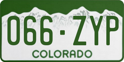 CO license plate 066ZYP