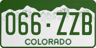 CO license plate 066ZZB