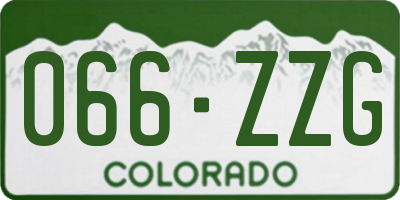 CO license plate 066ZZG