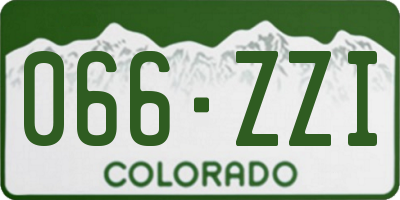 CO license plate 066ZZI