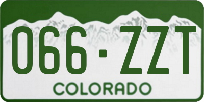 CO license plate 066ZZT