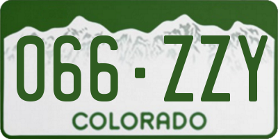 CO license plate 066ZZY