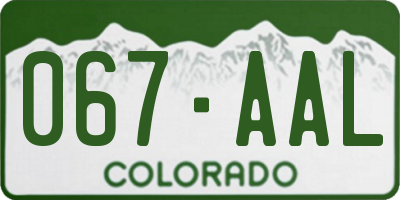 CO license plate 067AAL
